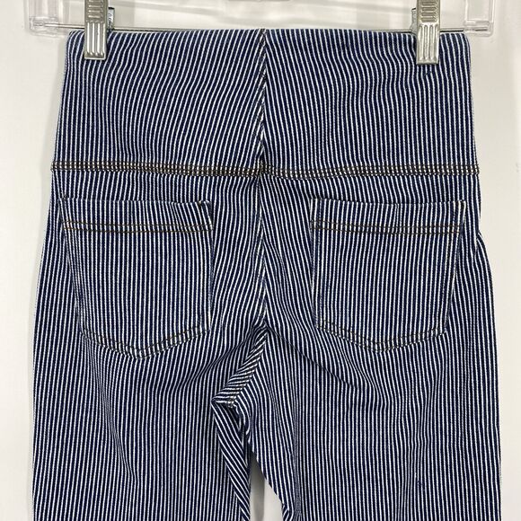 Lysse Leggings Pants Women Size XS Blue Railroad Stripe Slimming Pull on - Picture 8 of 12